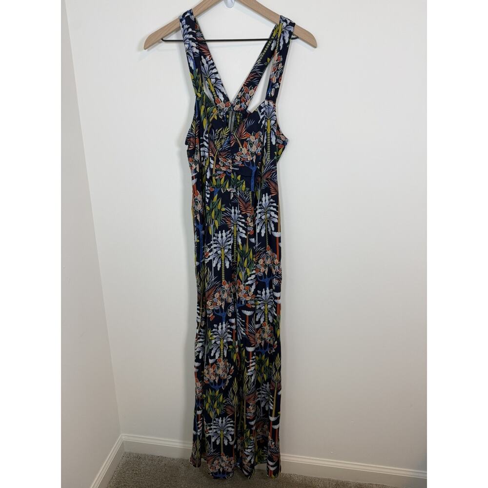 Anthropologie Lala Floral Tree Printed Sleep Jumpsuit Small Pockets Bohemian